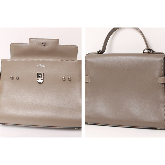 Delvaux Tempete MM Leather Greige Silver Hardware - Picture 6 of 6